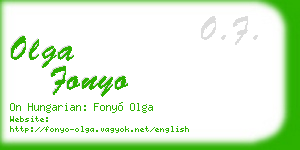 olga fonyo business card